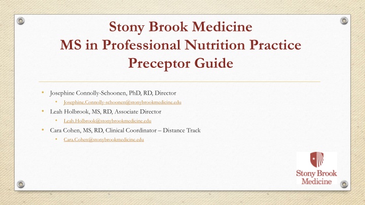 stony brook medicine ms in professional nutrition