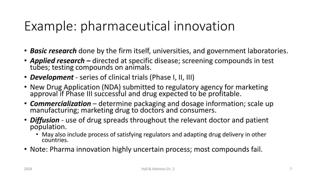example pharmaceutical innovation