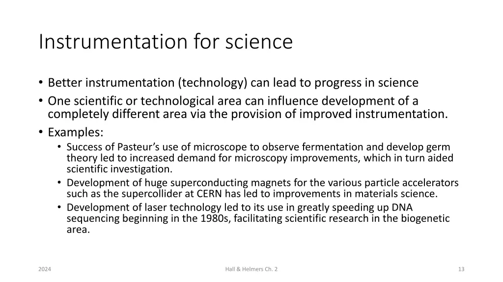 instrumentation for science