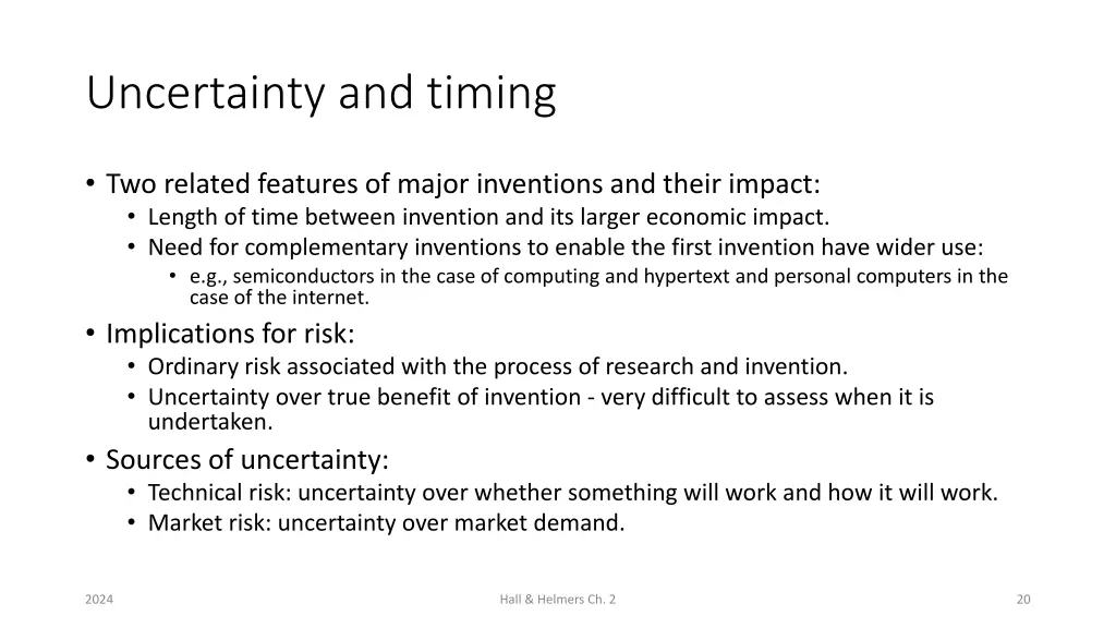 uncertainty and timing 1