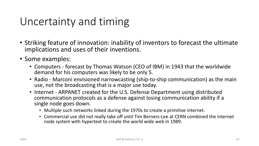 uncertainty and timing