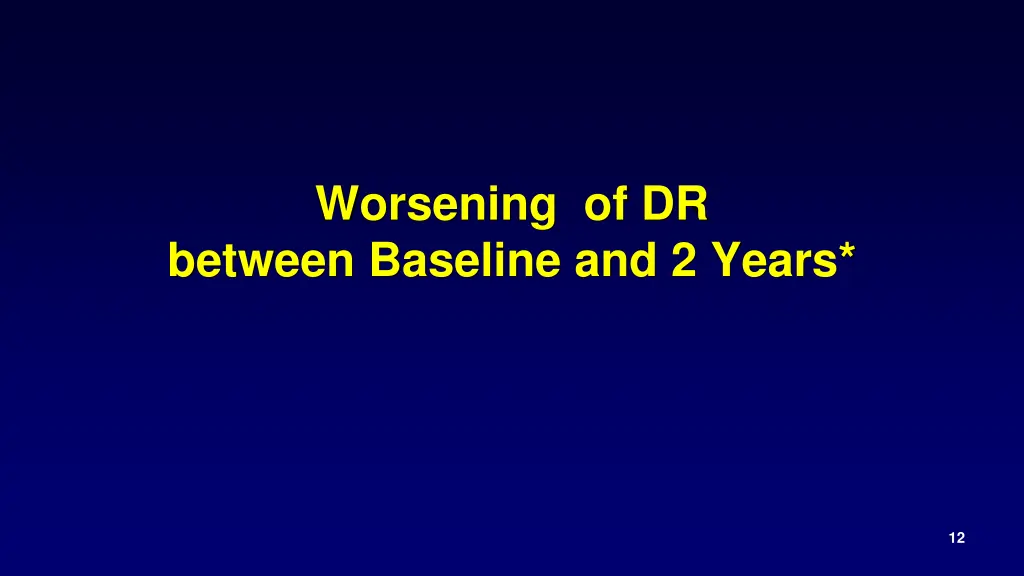 worsening of dr between baseline and 2 years