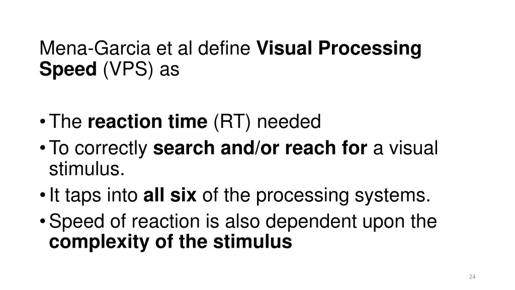 mena garcia et al define visual processing speed