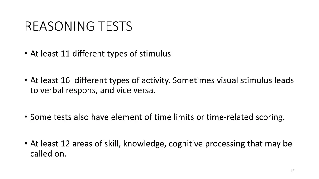 reasoning tests