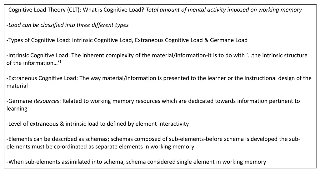 cognitive load theory clt what is cognitive load