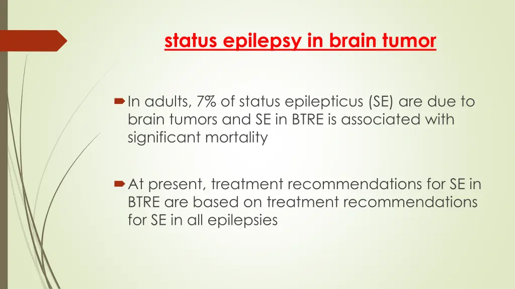 status epilepsy in brain tumor