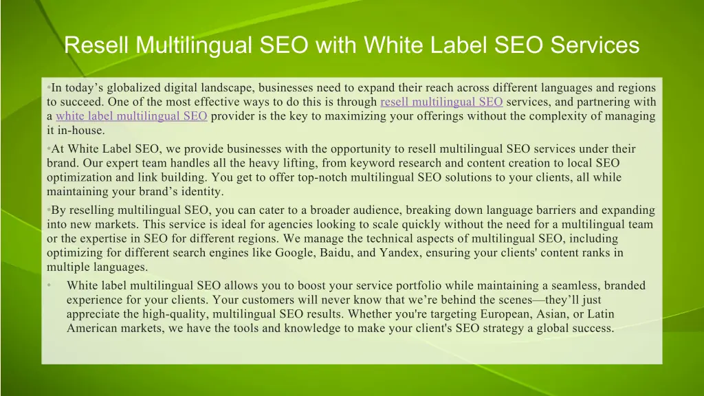 resell multilingual seo with white label