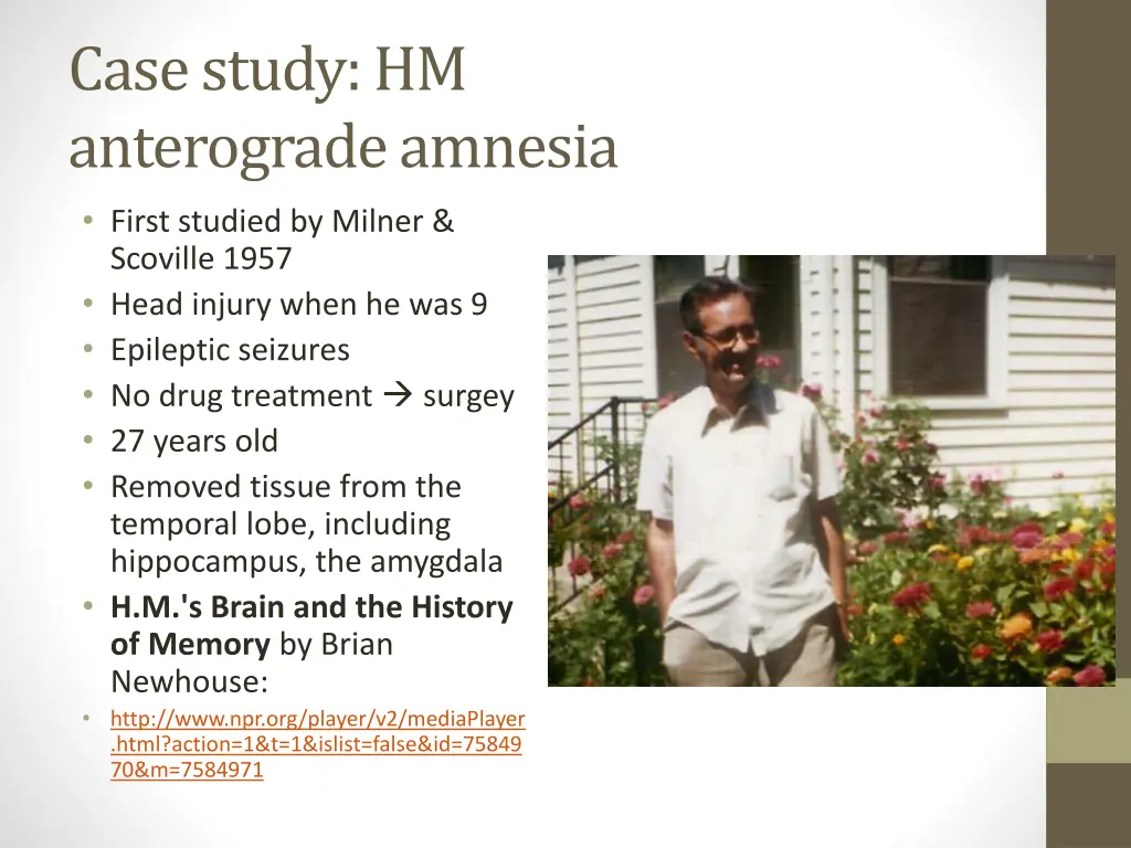 case study hm anterograde amnesia