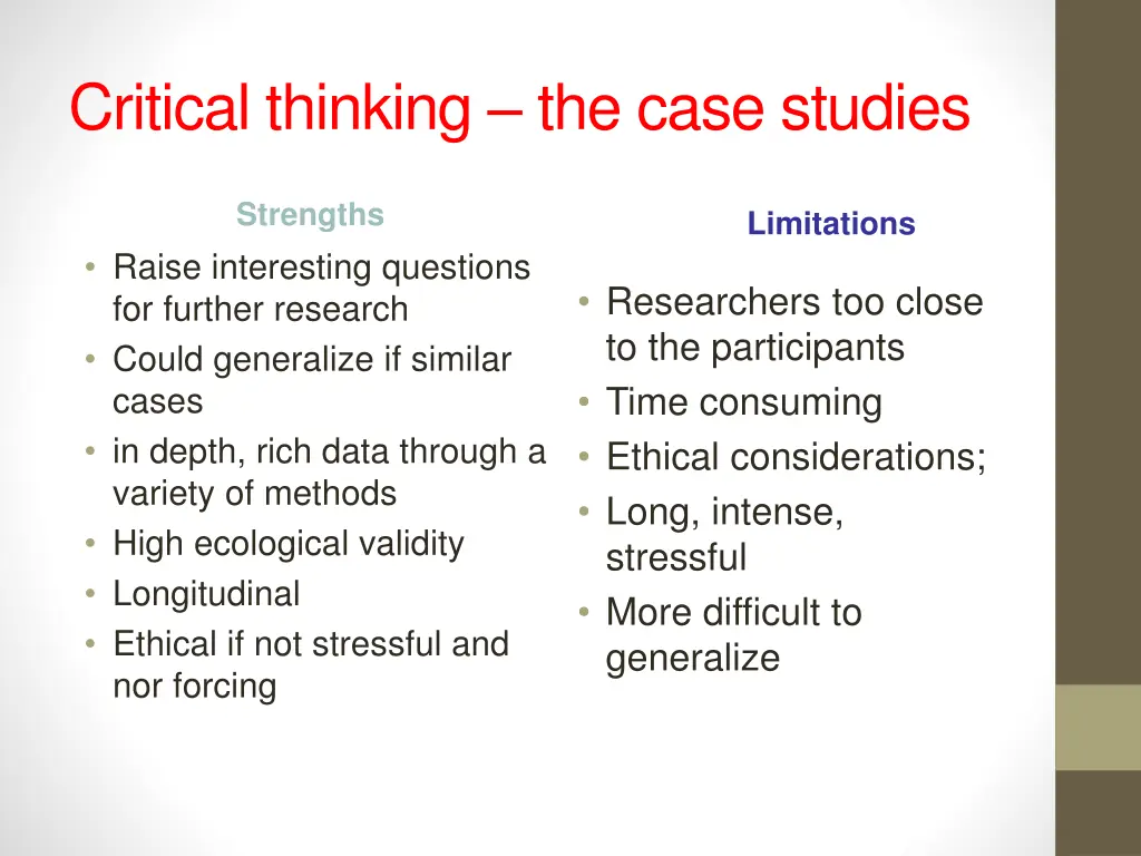 critical thinking the case studies