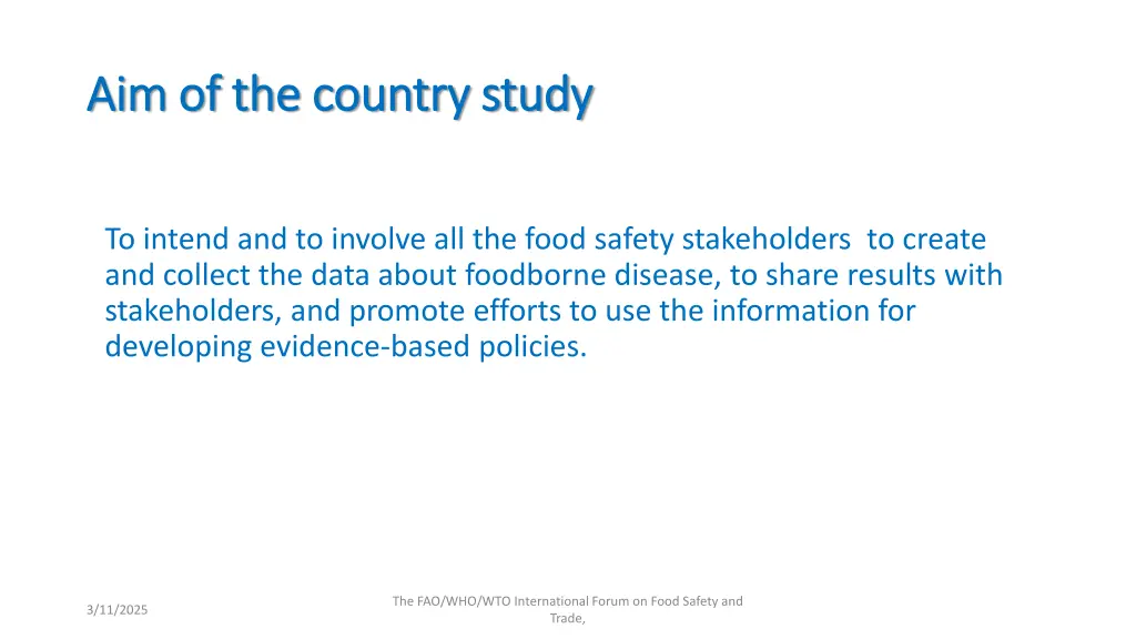 aim of the country study aim of the country study