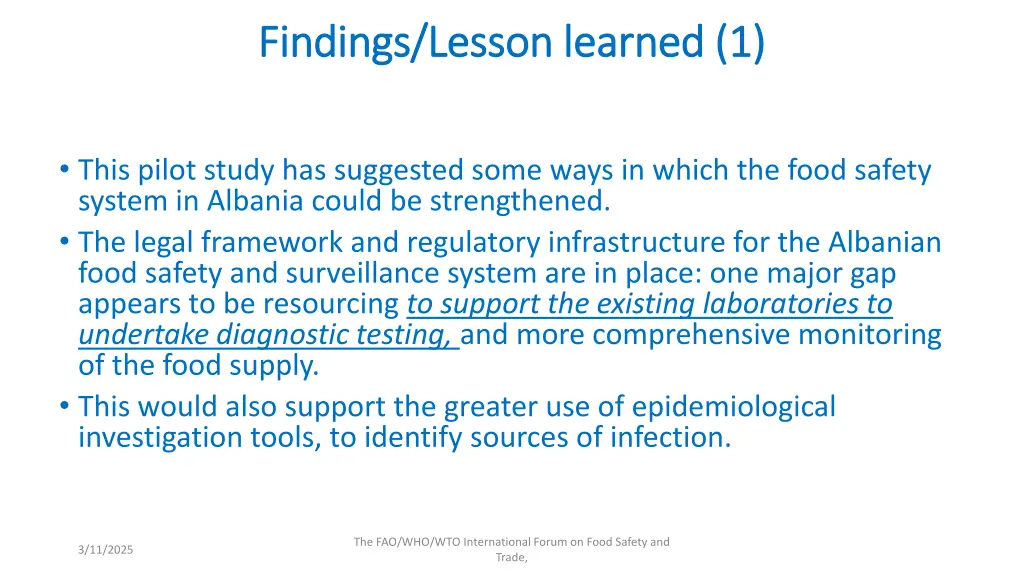 findings lesson learned 1 findings lesson learned