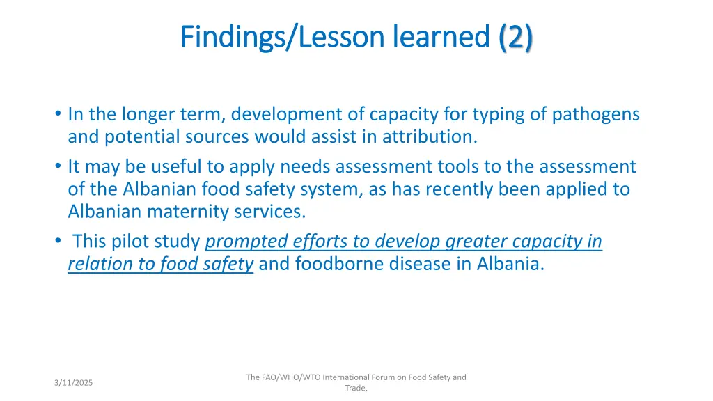 findings lesson learned findings lesson learned 2