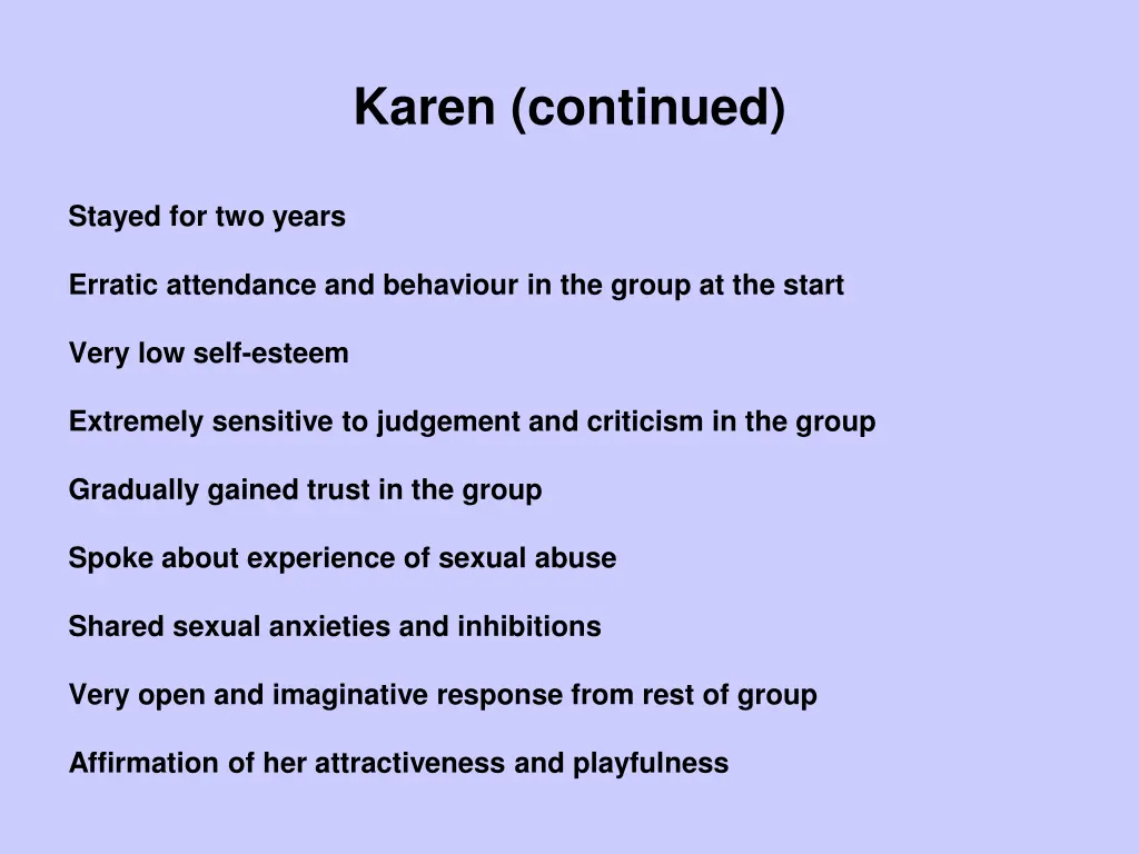 karen continued