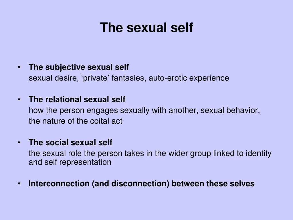 the sexual self