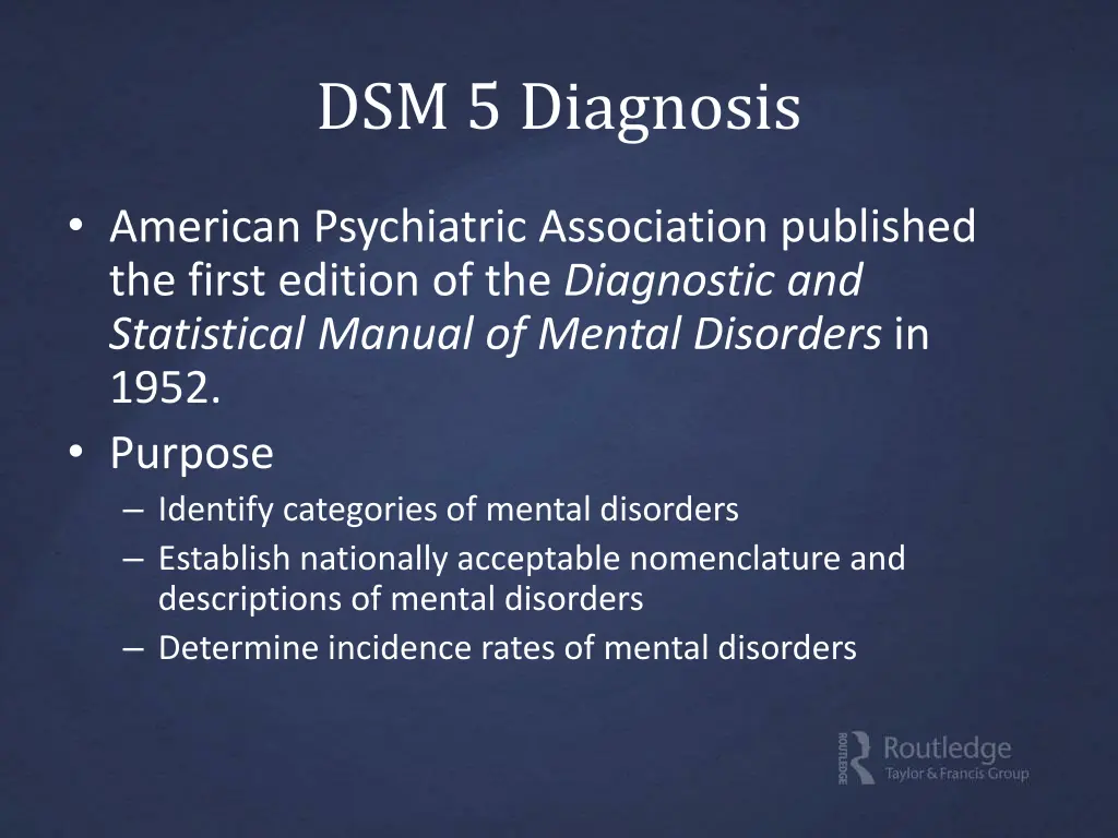 dsm 5 diagnosis