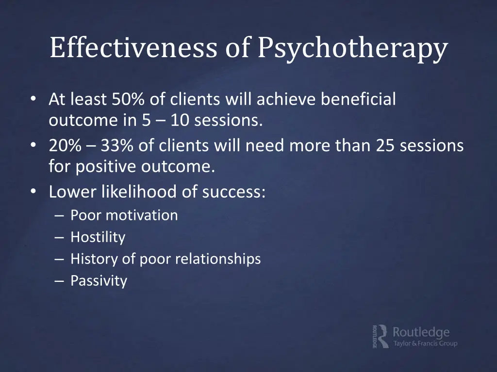 effectiveness of psychotherapy