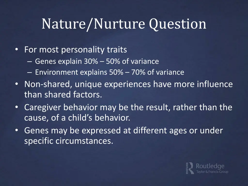 nature nurture question