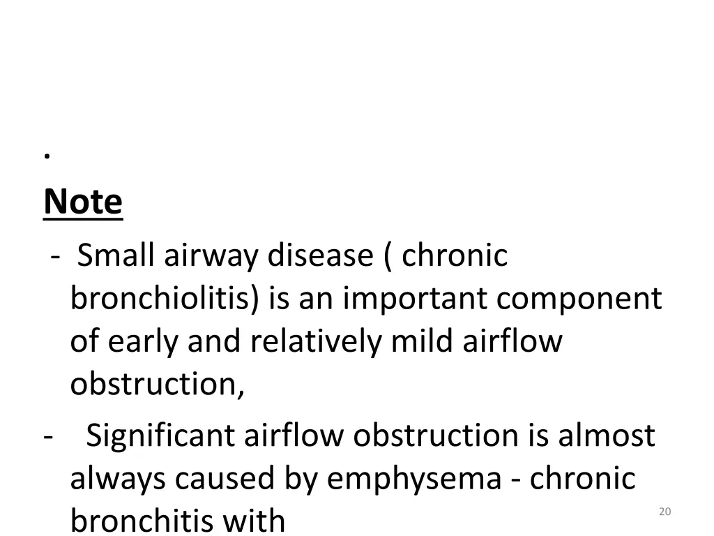 note small airway disease chronic bronchiolitis