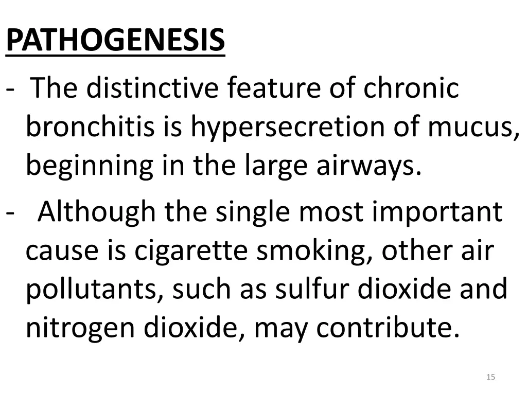 pathogenesis the distinctive feature of chronic