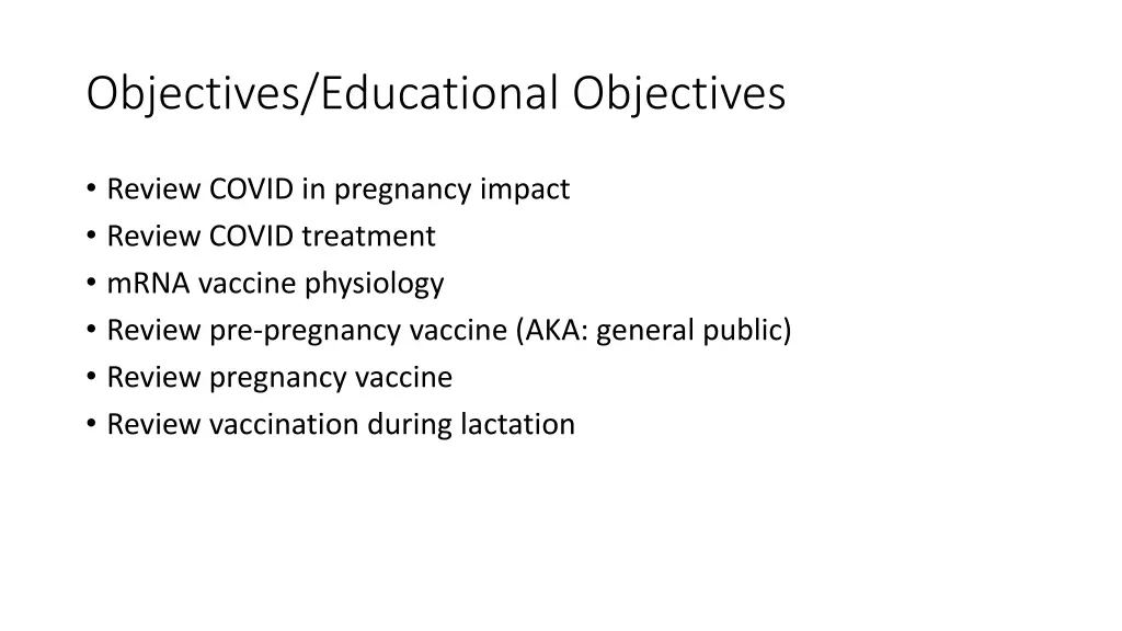 objectives educational objectives