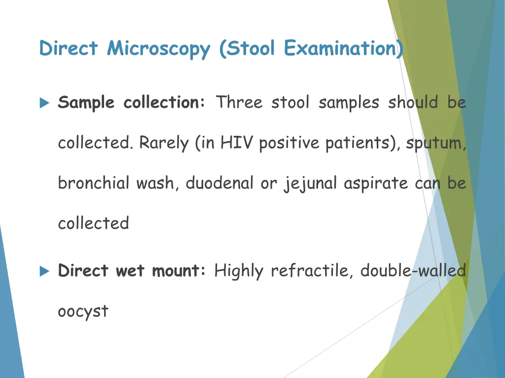 direct microscopy stool examination