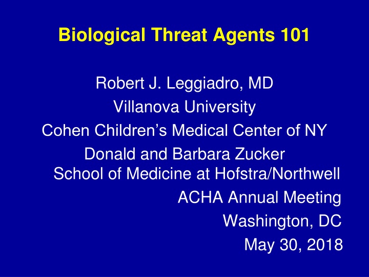 biological threat agents 101