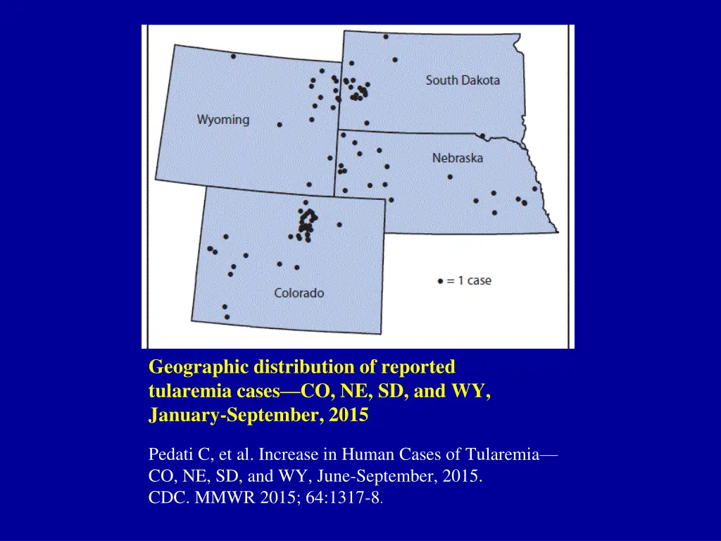 geographic distribution of reported tularemia