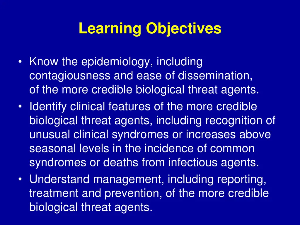 learning objectives