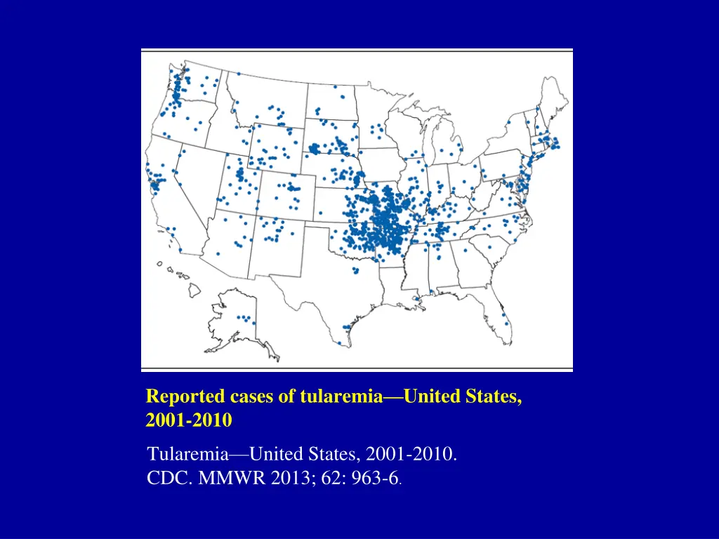 reported cases of tularemia united states 2001