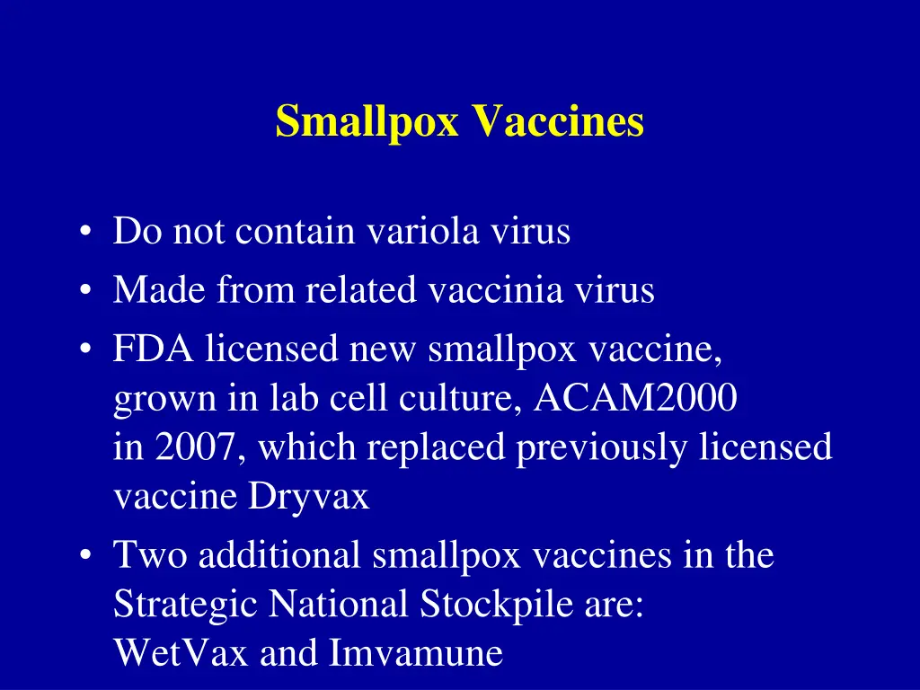 smallpox vaccines