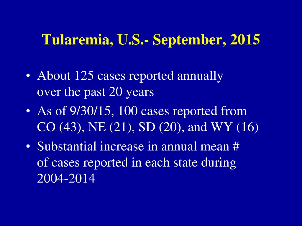 tularemia u s september 2015