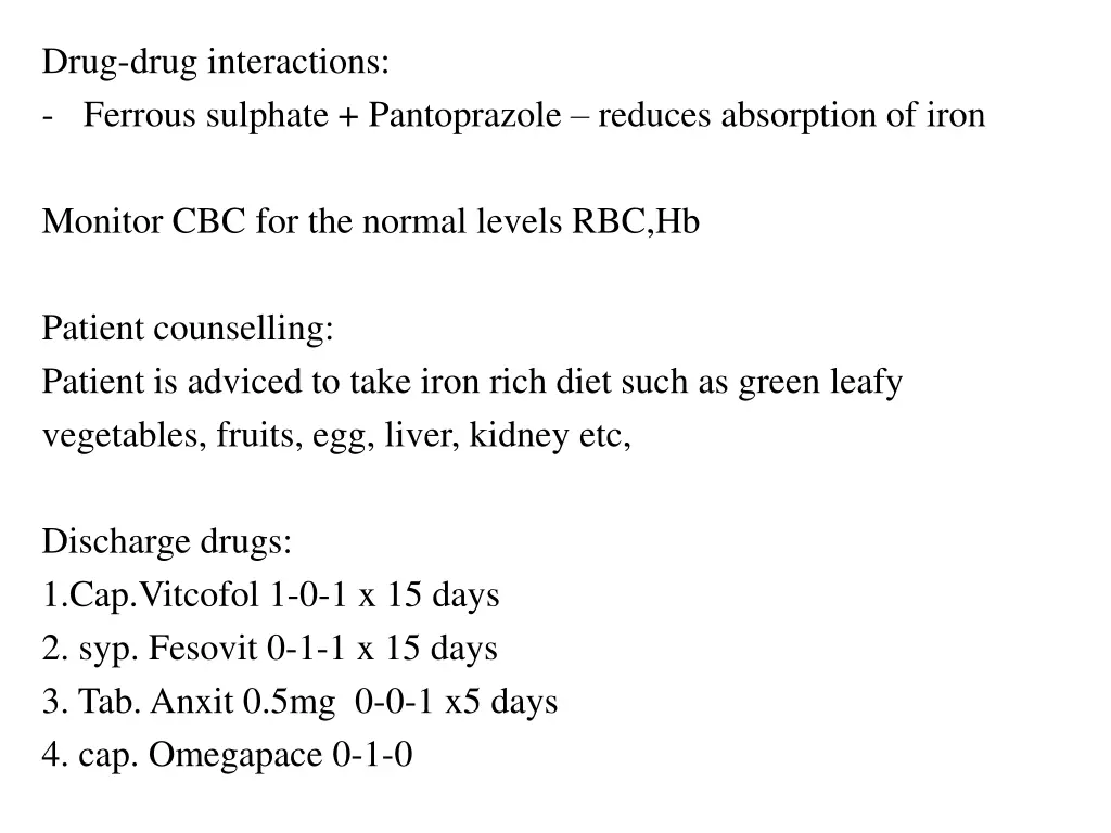 drug drug interactions ferrous sulphate