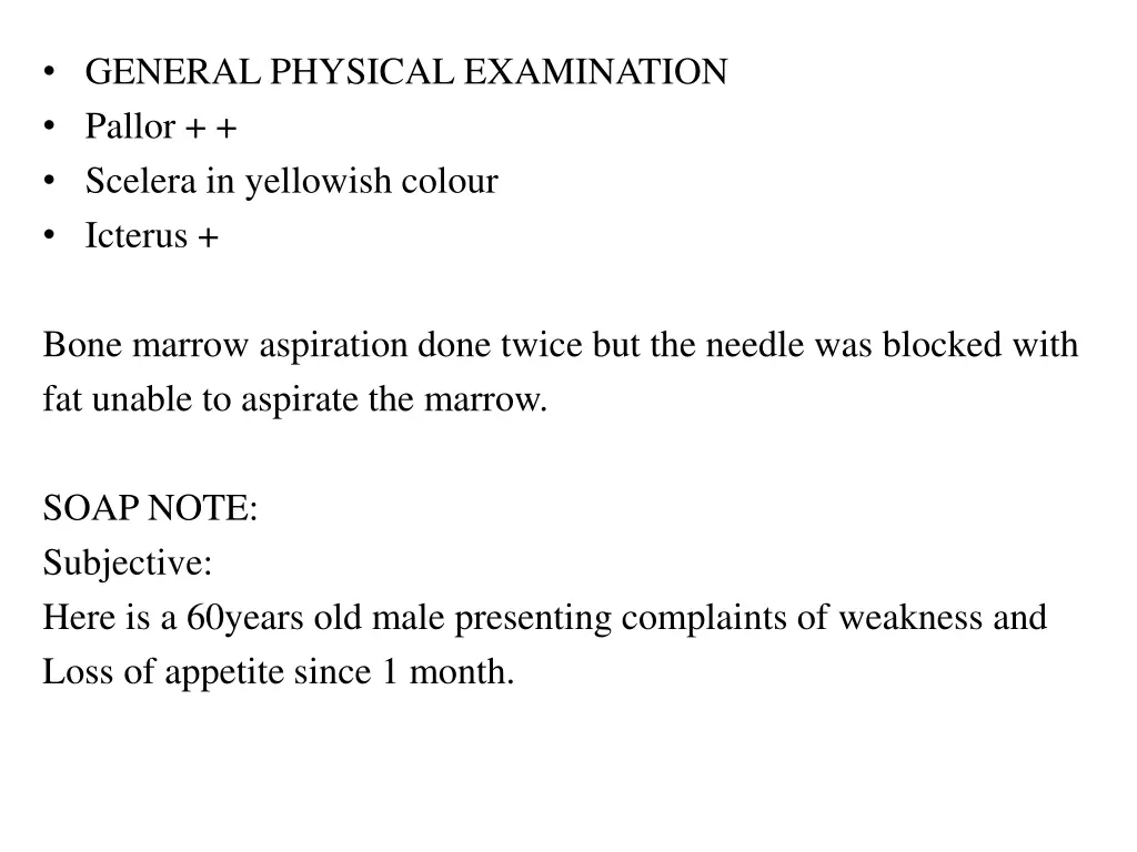 general physical examination pallor scelera