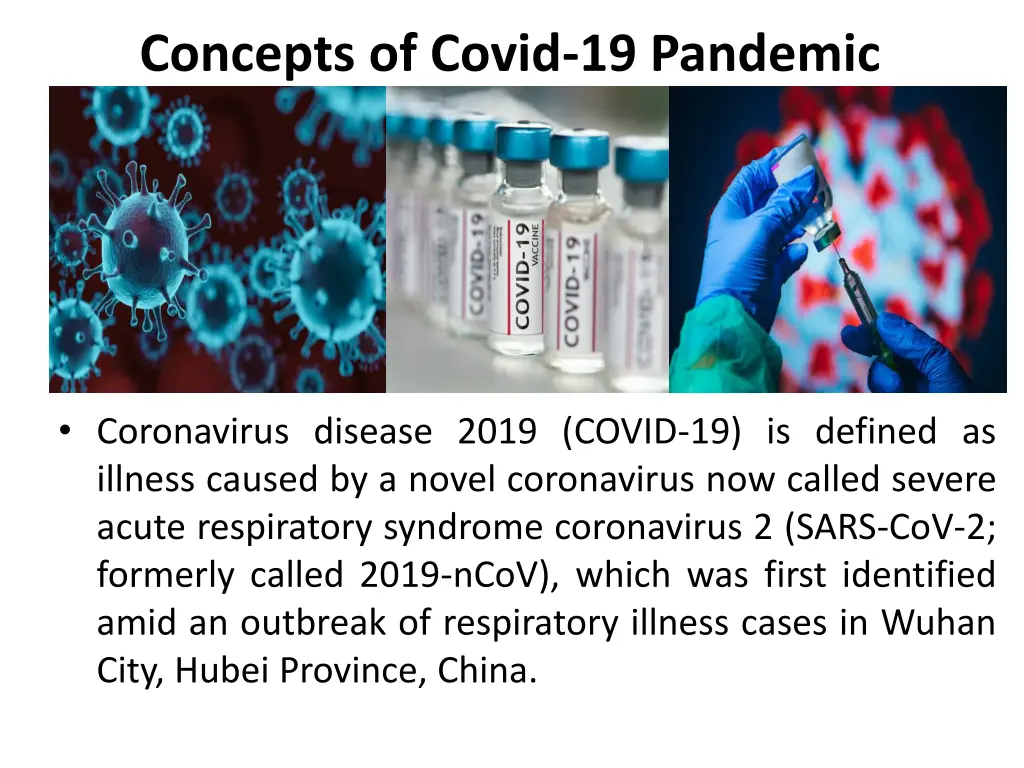 concepts of covid 19 pandemic