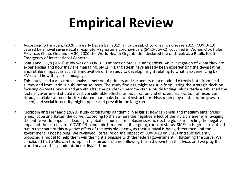 empirical review