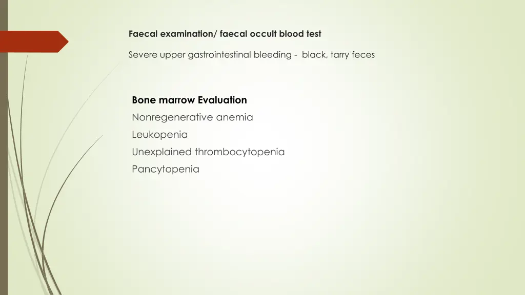 faecal examination faecal occult blood test
