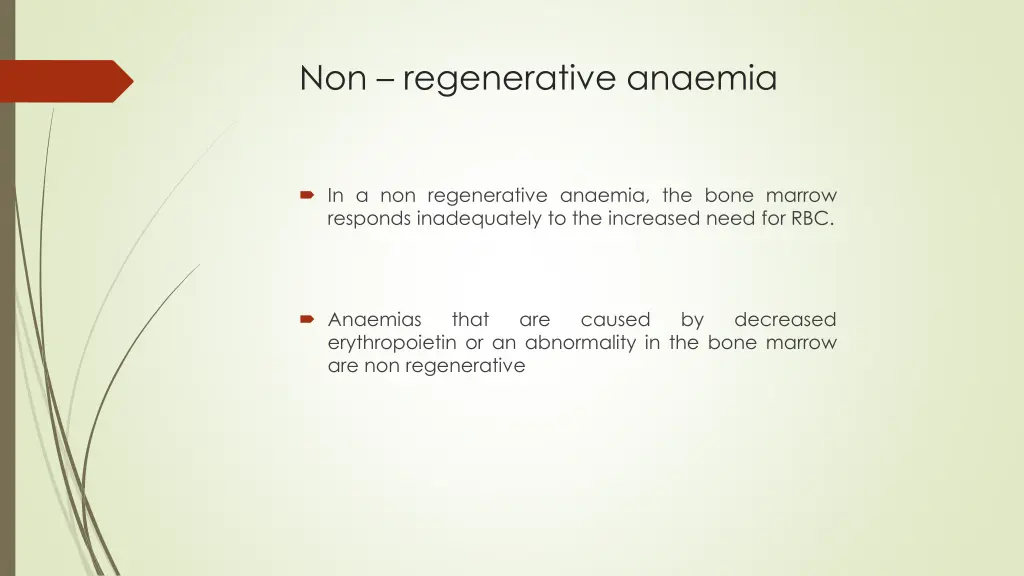 non regenerative anaemia