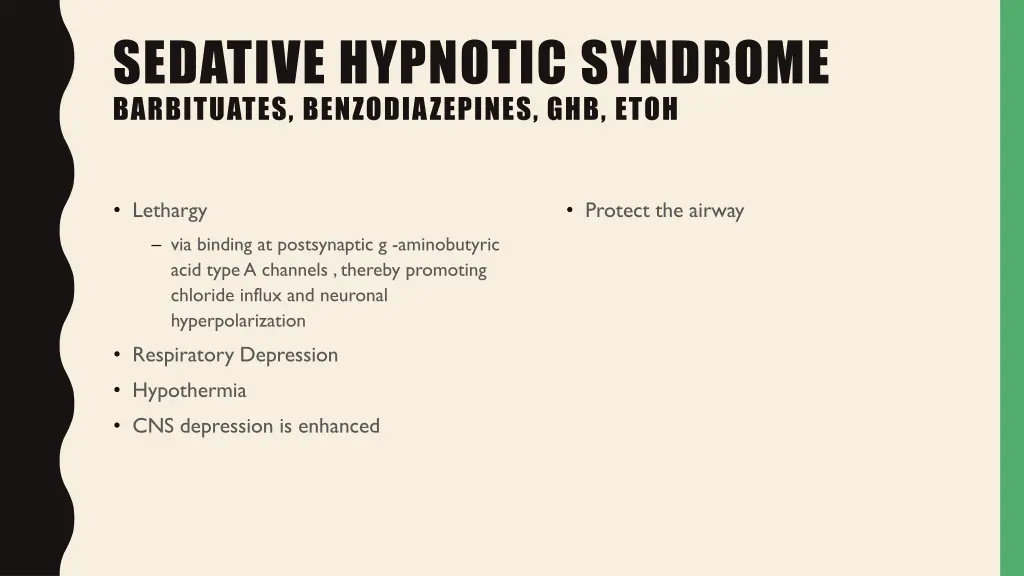 sedative hypnotic syndrome barbituates