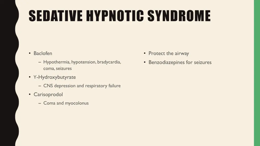 sedative hypnotic syndrome
