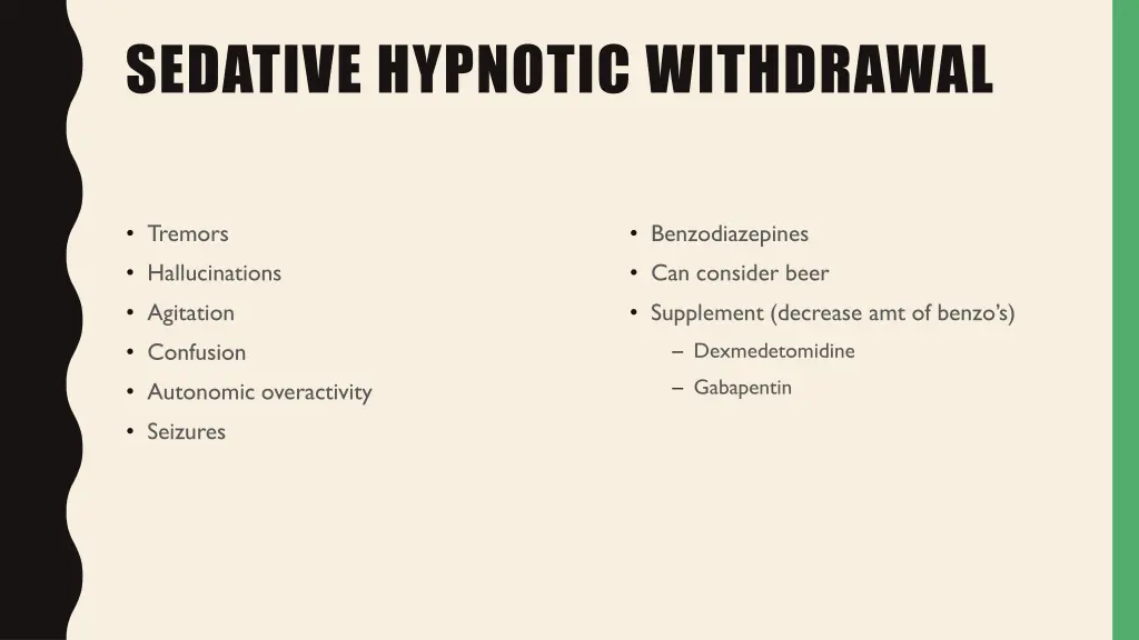 sedative hypnotic withdrawal