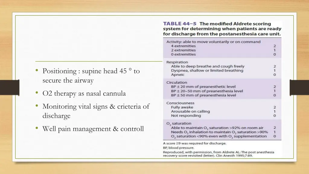 positioning supine head 45 to secure the airway