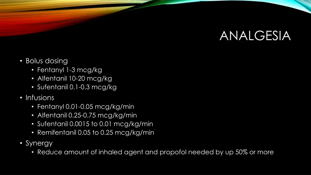 analgesia