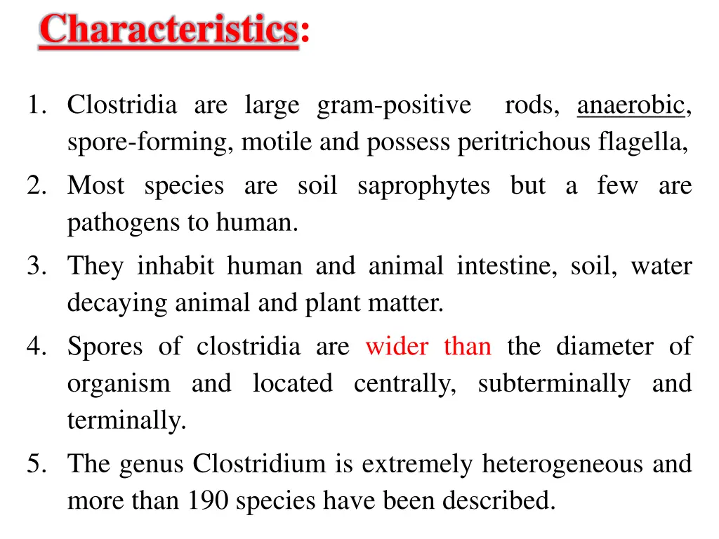 characteristics