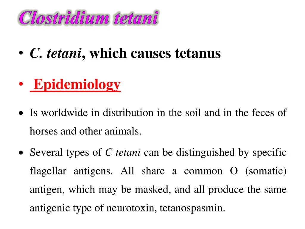 clostridium tetani