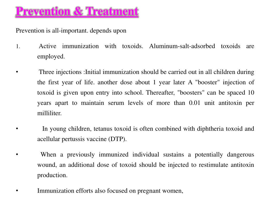prevention treatment