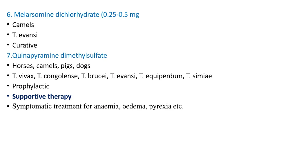 6 melarsomine dichlorhydrate 0 25 0 5 mg camels