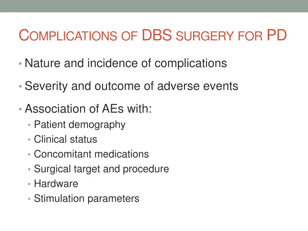 c omplications of dbs surgery for pd