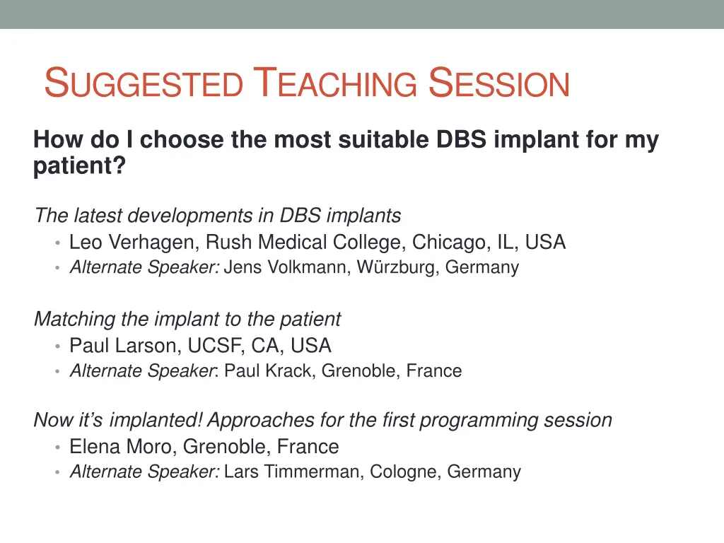 s uggested t eaching s ession