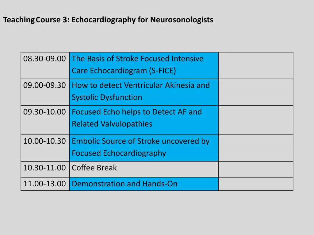 teaching course 3 echocardiography