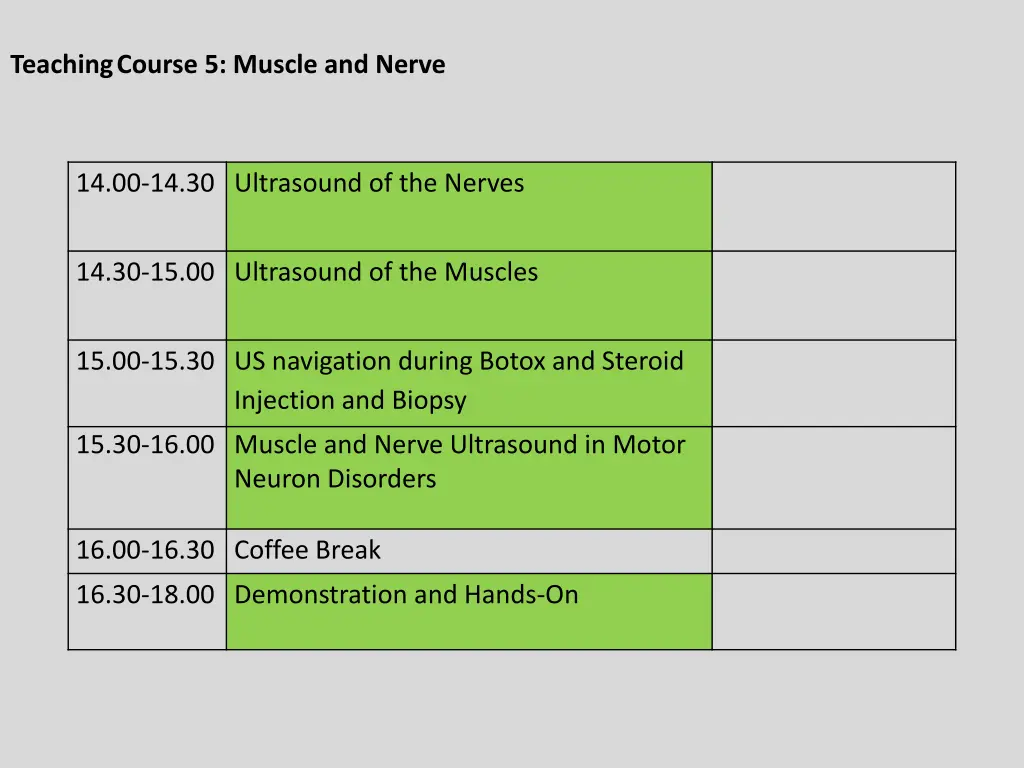 teaching course 5 muscle and nerve